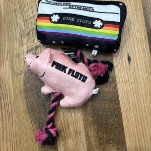 Pink Floyd Dog Toy Set Squeak Plush Tug String NWT Pig Cassette